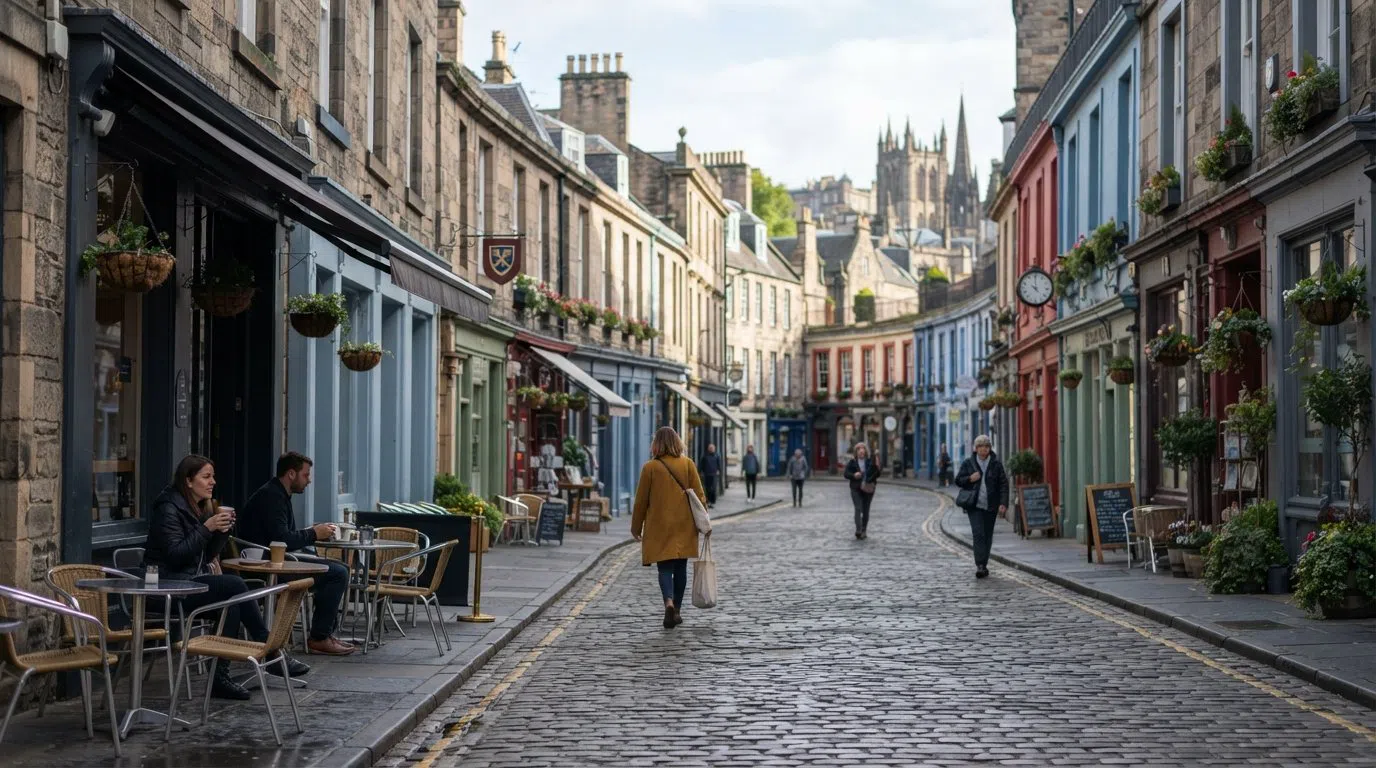 West End, Edinburgh: die zivilisierte Ecke der Stadt mit Wein, Theater und ruhigen Straßen